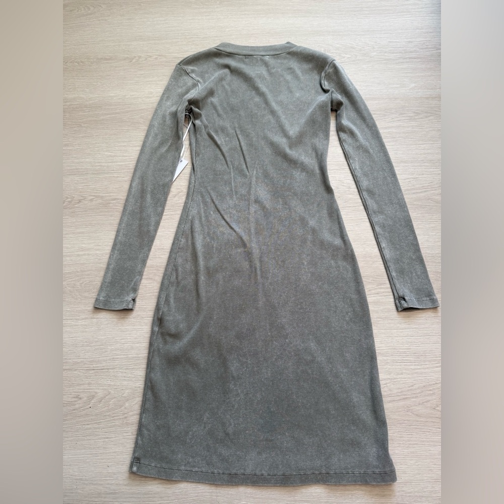 Young, Fabulous and Broke Mock Neck Midi Dress in Sage Green - Picture 12 of 12